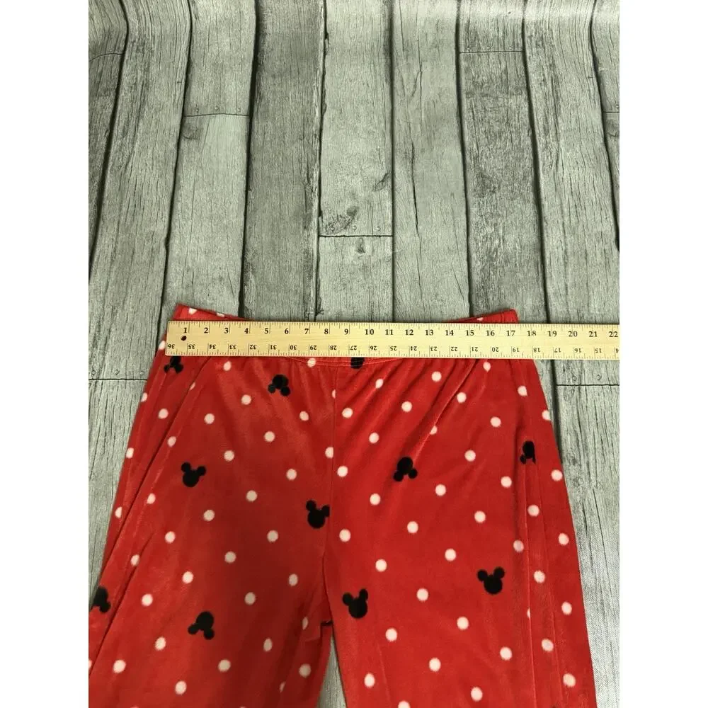 Women's DISNEY Plush Mickey Mouse PJ Pajama Pants Lounge Red Large 12/14 - Picture 5 of 8